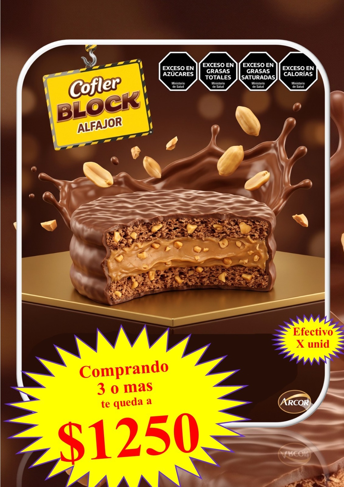 ALFAJOR COFLER BLOCK TRIPLE 60 GRS